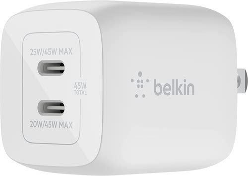 Belkin GaN充電器 USB-C 2ポート 45W(25W/45W + 20W/45W)