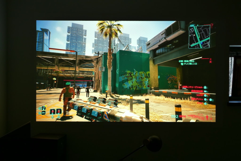 XGIMI HORIZON Ultraで投影した実際のゲーム画面の映像